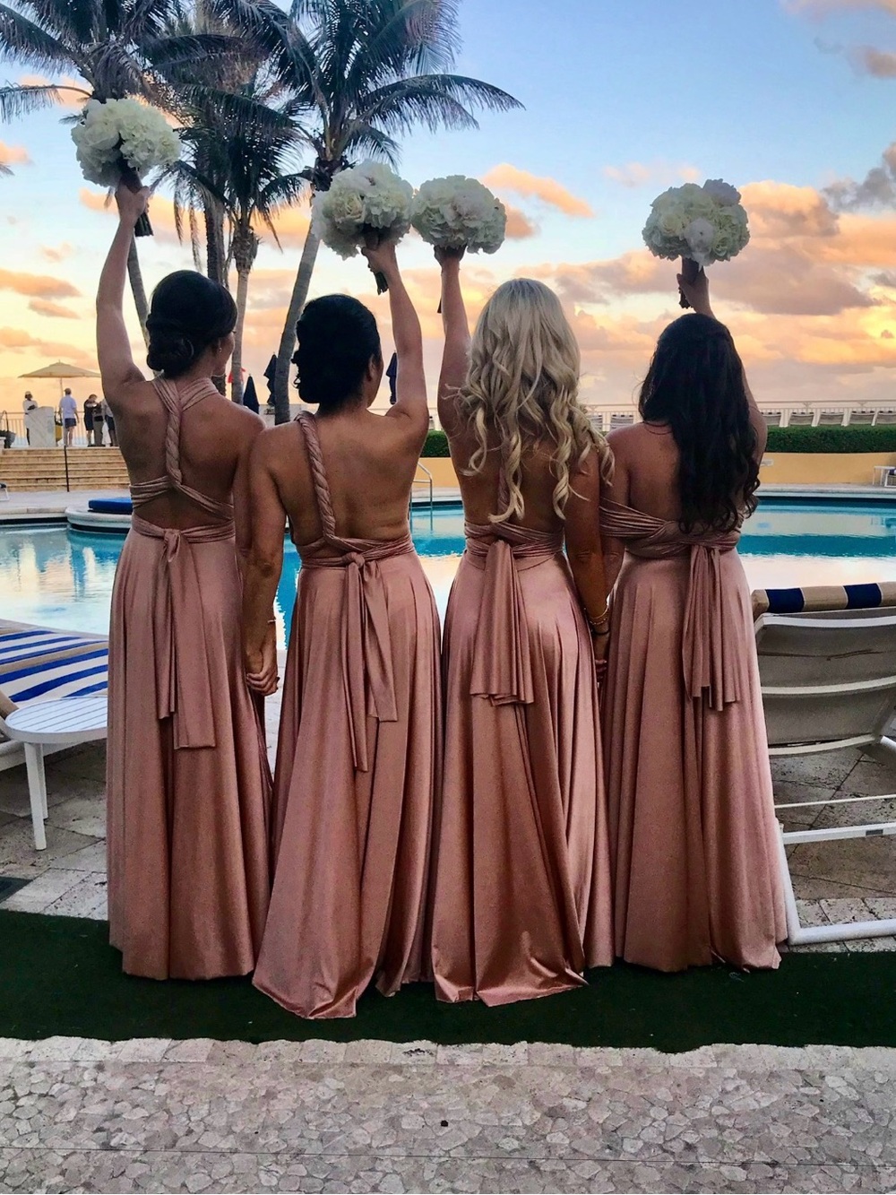 Two birds Convertible Bridesmaid Dress-Champagne-Size A